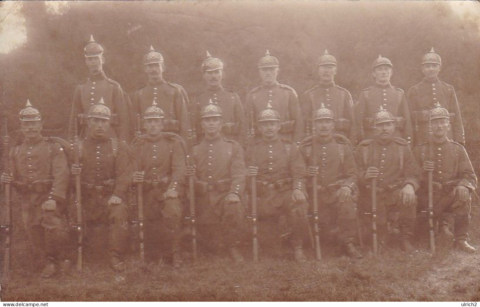 AK Foto Gruppe Deutsche Soldaten Mit Pickelhaube Und Gewehr - 1. WK  (69286) - War 1914-18