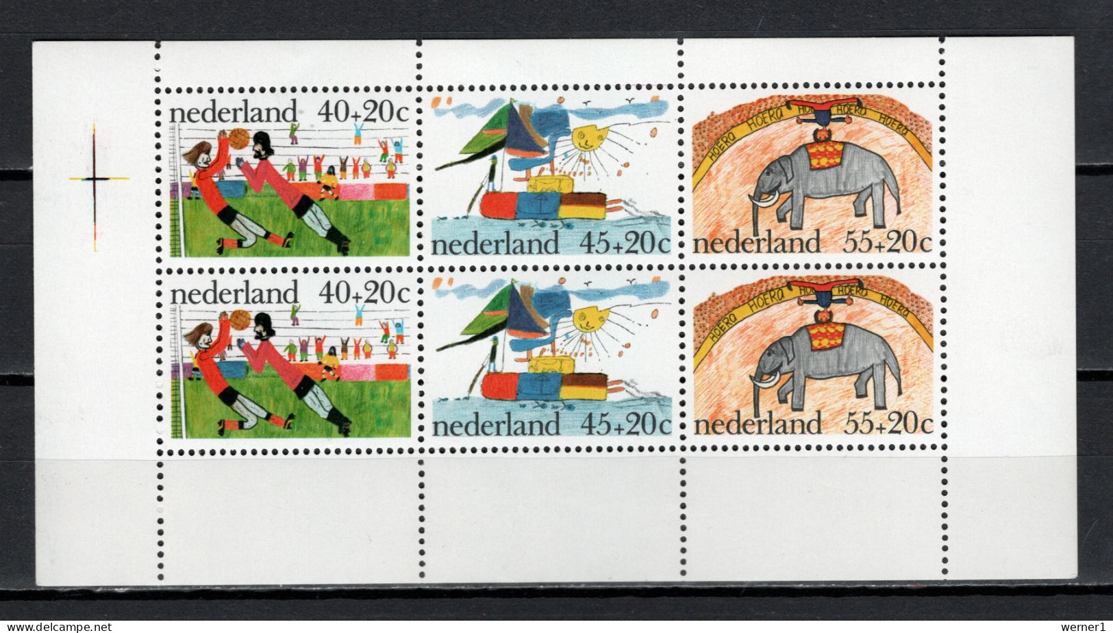 Netherlands 1976 Football Soccer, Children Paintings S/s MNH - Unused Stamps