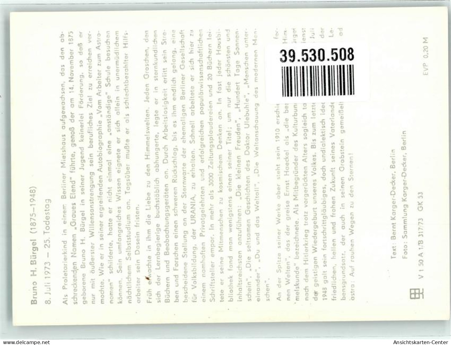 39530508 - Bruno H.Buergel 25 Todestag 1973 - Escritores