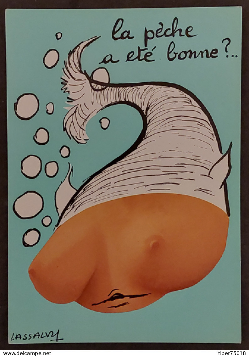 Carte Postale - La Pèche A été Bonne ?.. (montage Poisson / Seins De Femme Nue) Illustration : Lassalvy - Humour