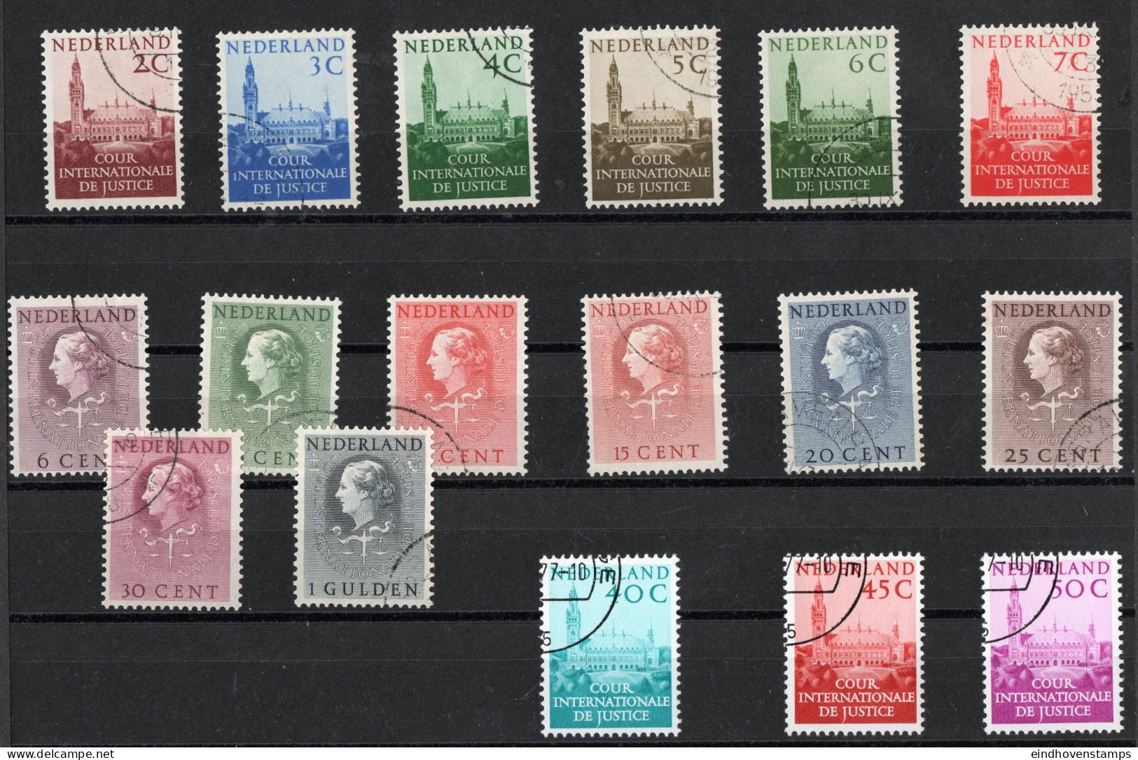 Netherlands 1951-1977 International Court Of Justice 17 Stamps Cancelled - Sonstige & Ohne Zuordnung