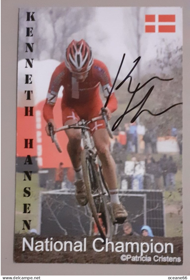 Autographe Kenneth Hansen Champion Du Danemark Format 14 X  21.5 Cm - Ciclismo