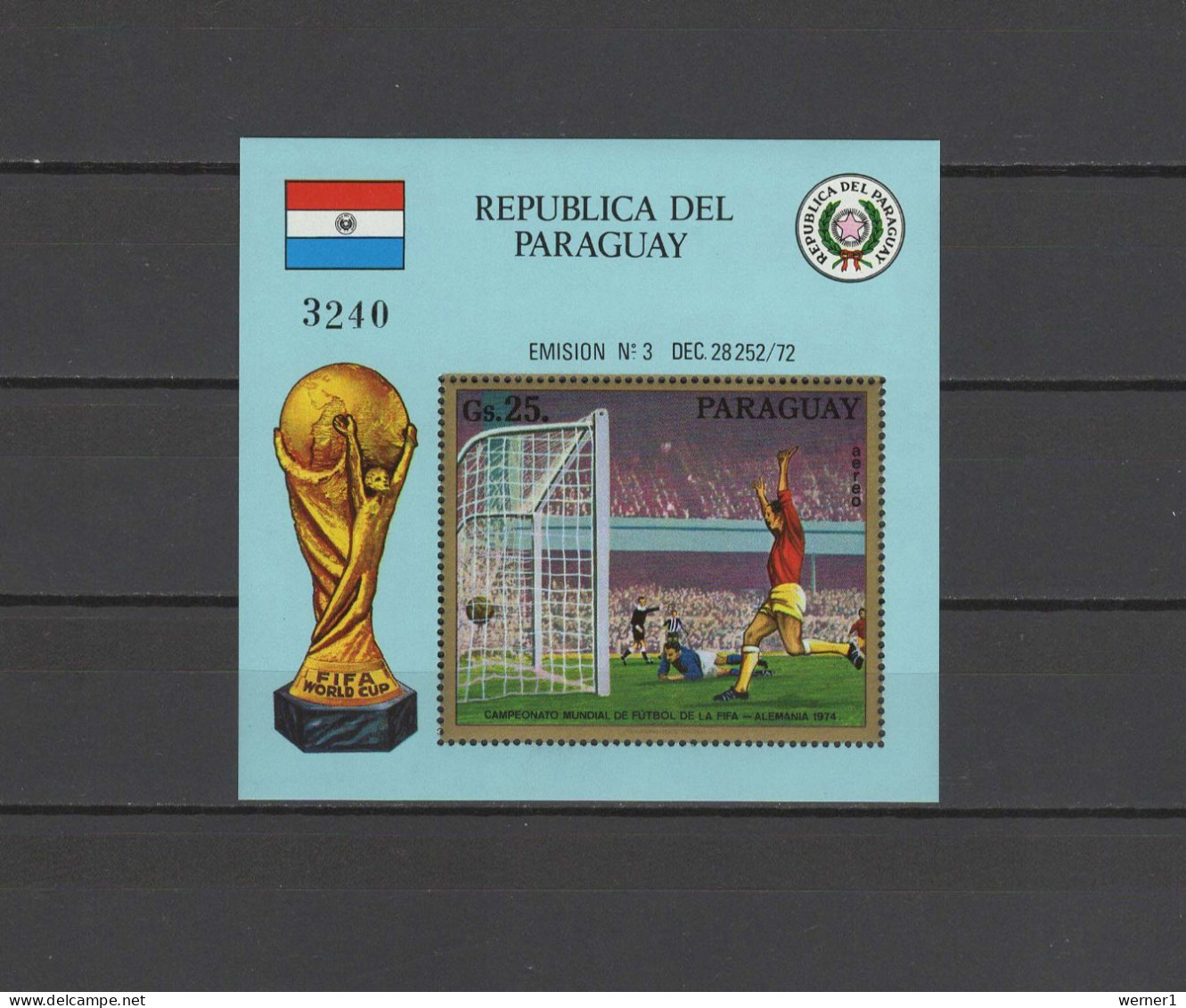 Paraguay 1973 Football Soccer World Cup S/s MNH - 1974 – West-Duitsland