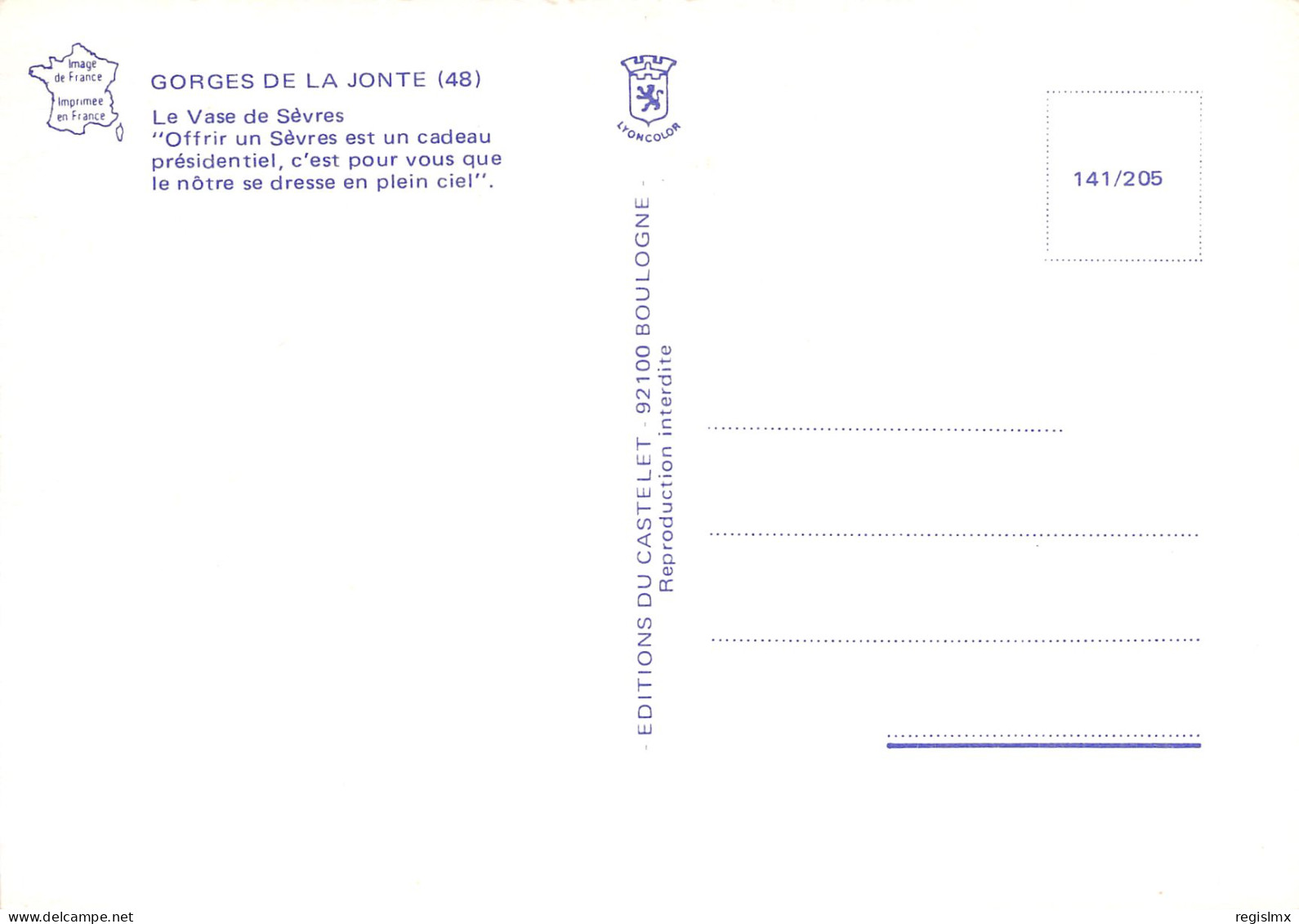 48-GORGES DE LA JONTE-N°T2545-D/0251 - Autres & Non Classés