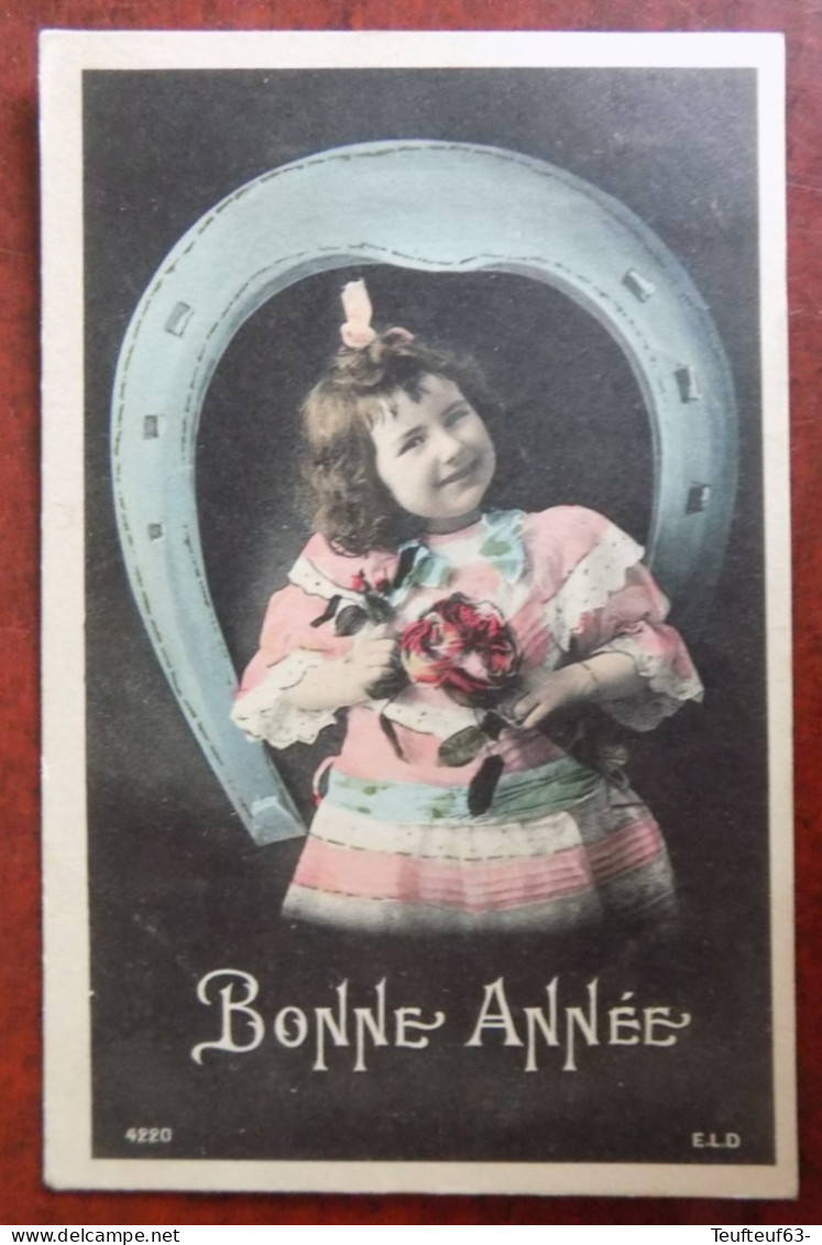 Cpa Bonne Année Fille Fer à Cheval Mode - Blankenberghe 1907 - Nouvel An