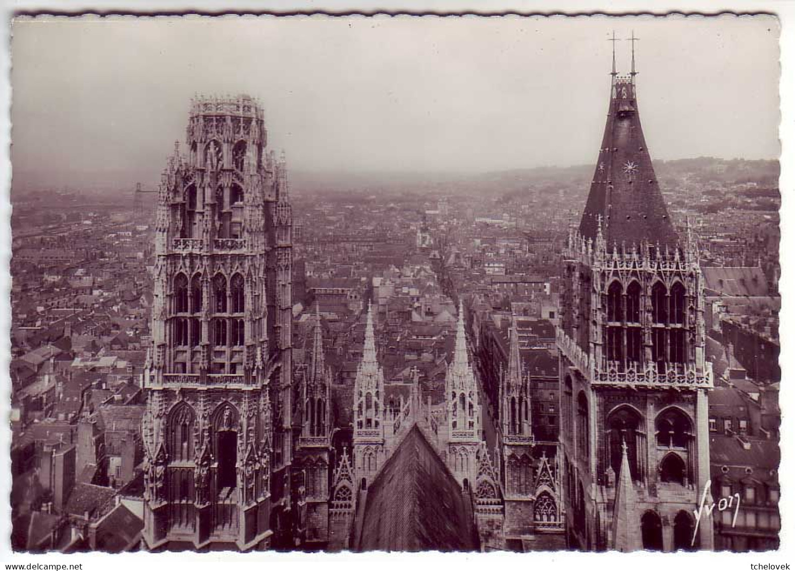 (76). SM. Rouen. Ed Yvon N° IB 866. La Cathedrale & IB 874 Eglise St Ouen & Visitez Rouen - Rouen