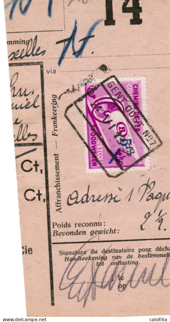 Fragment Bulletin D'expedition, Obliterations Centrale Nettes, GENT OOST 7, RARE - Used