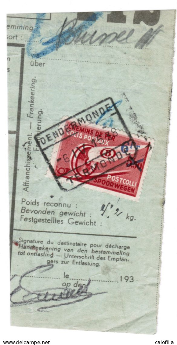Fragment Bulletin D'expedition, Obliterations Centrale Nettes, DENDERMONDE TERMONDE - Used