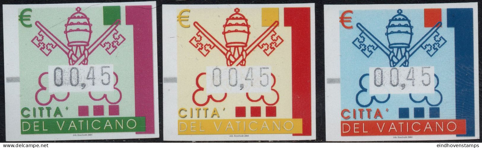 Vatican 2004 ATM-stamps 3 Values - Colors MNH - Máquinas Franqueo (EMA)