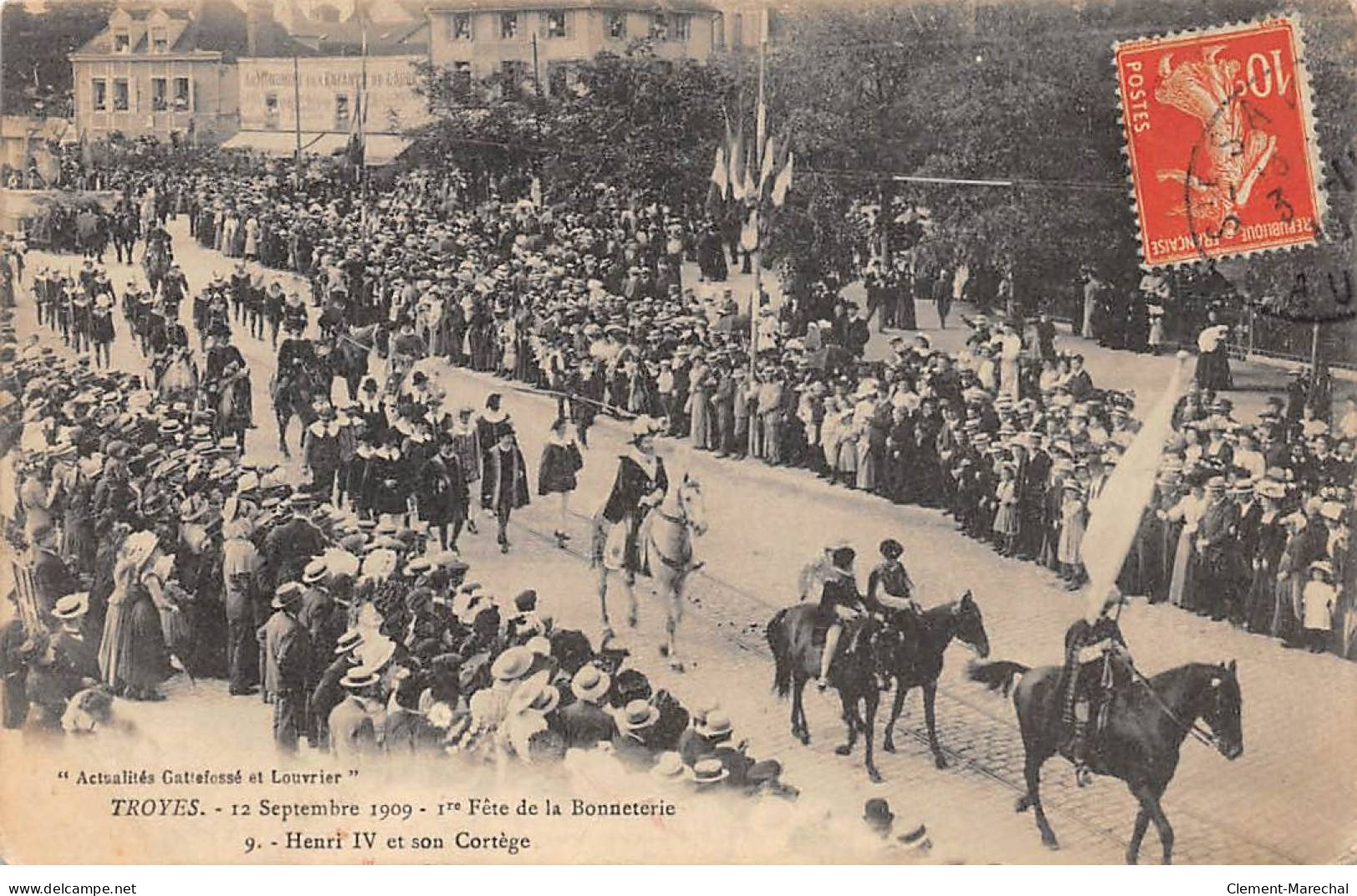 TROYES - 12 Septembre 1909 - Fête De La Bonneterie - Henri IV Et Son Cortège - état - Troyes