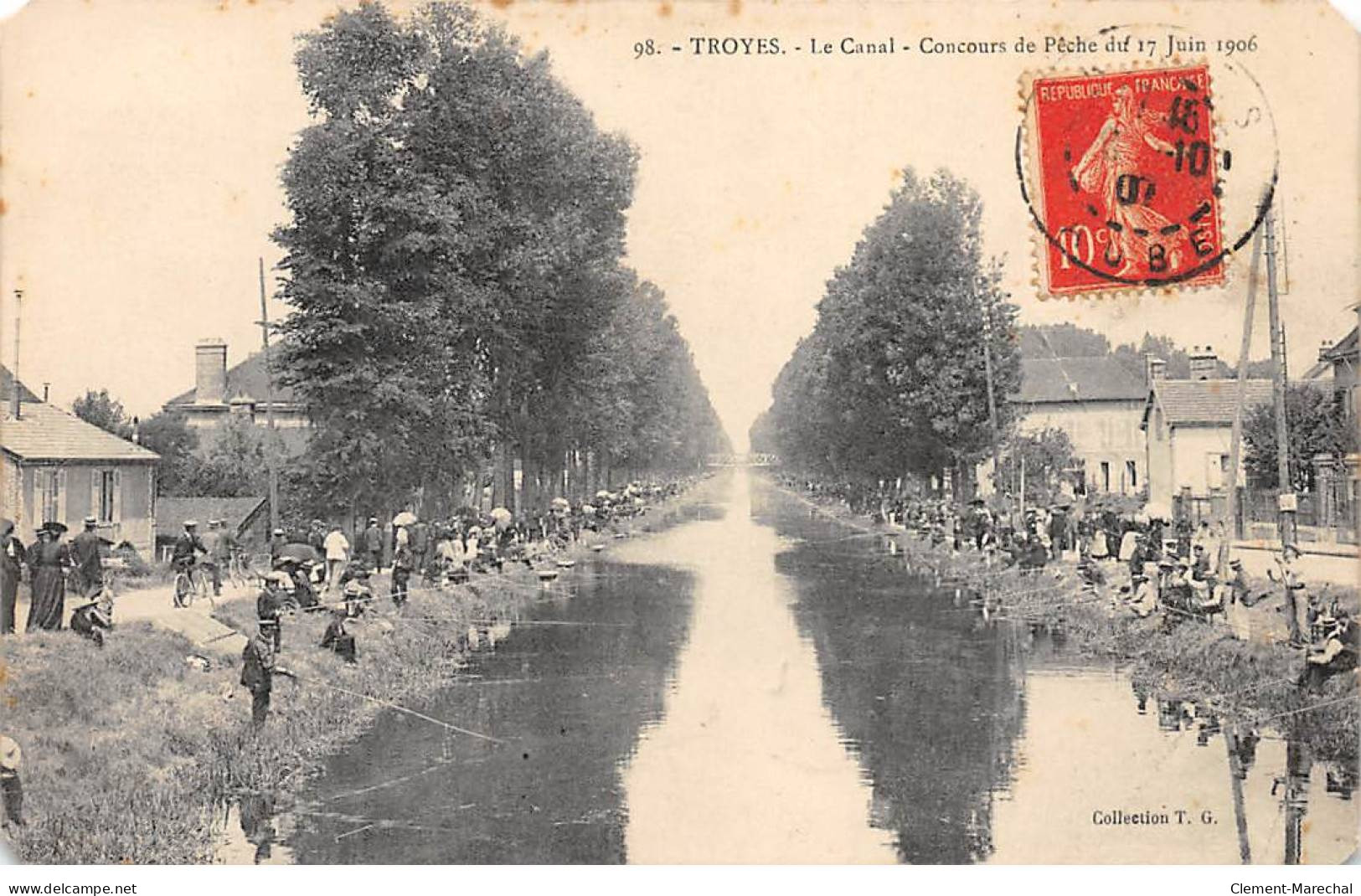 TROYES - Le Canal - Concours De Pêche Du 17 Juin 1906 - état - Troyes