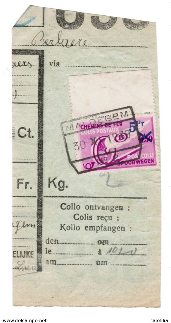 Fragment Bulletin D'expedition, Obliterations Centrale Nettes, MALDEGEM, Bord De Feuille, Superbe - Used