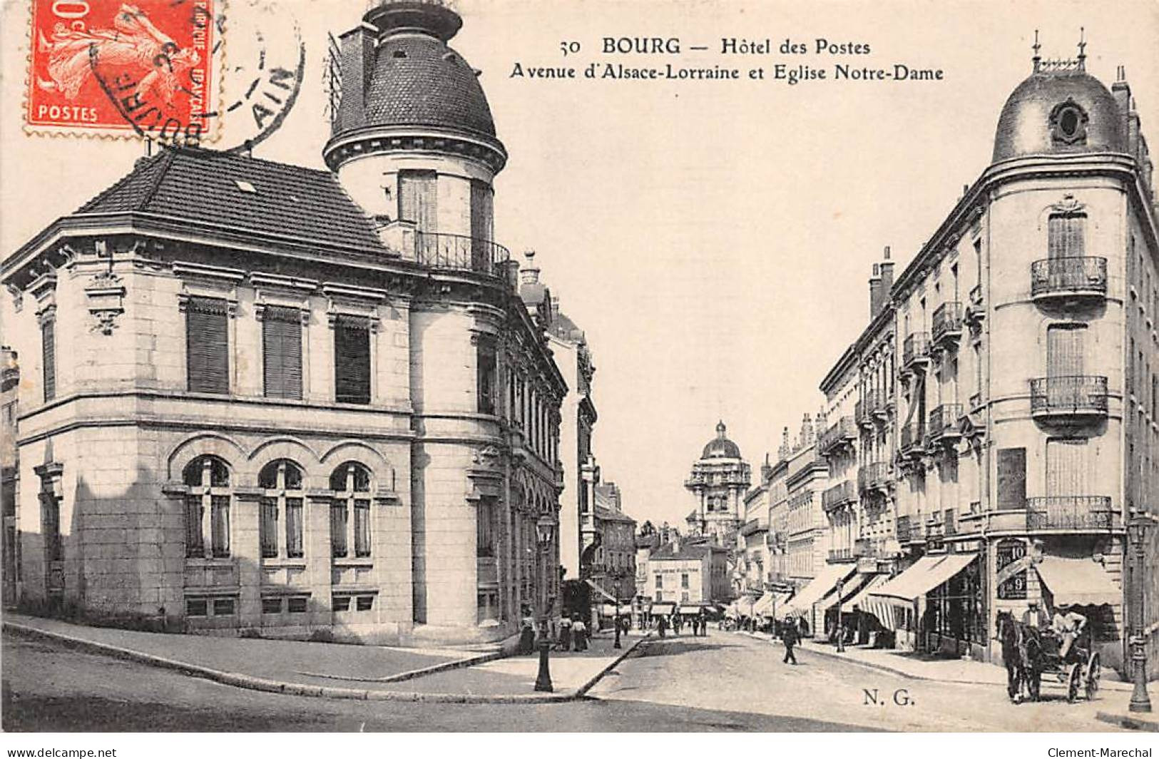 BOURG - Hôtel Des Postes - Avenue D'Alsace Lorraine Et Eglise Notre Dame - Très Bon état - Sonstige & Ohne Zuordnung