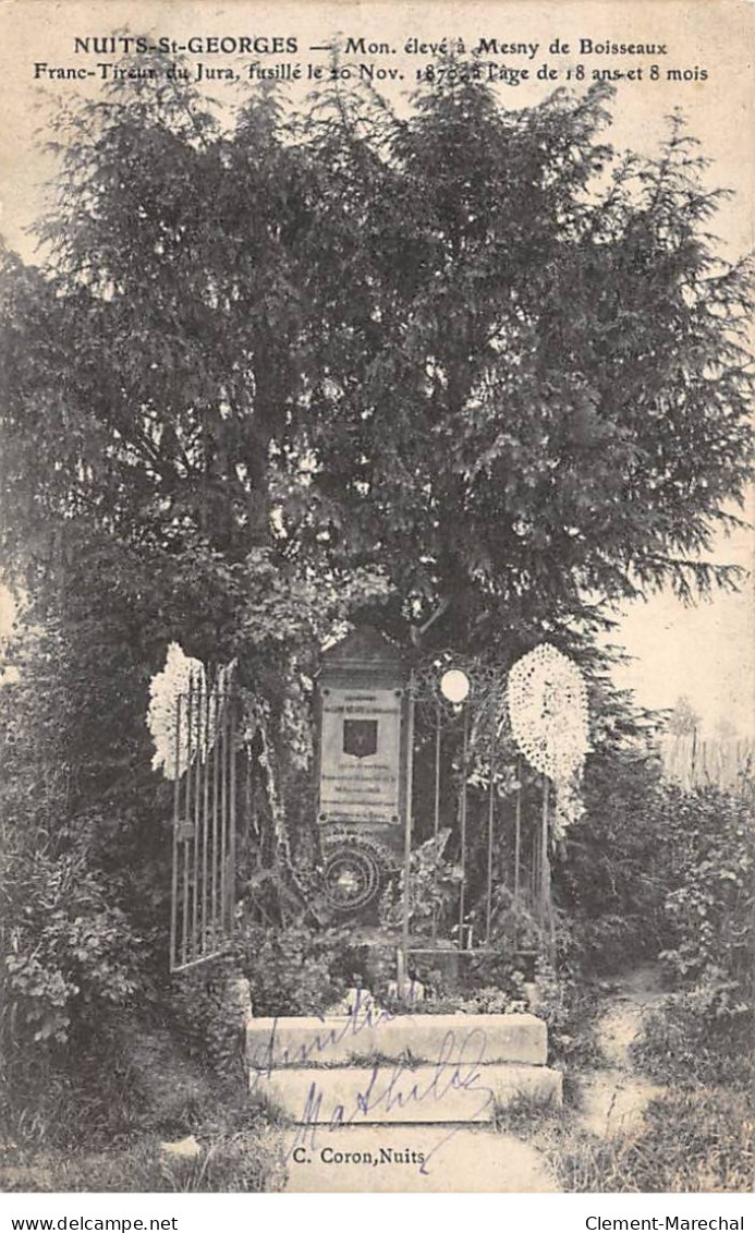 NUITS SAINT GEORGES - Monument élevé à Mesny De Boisseaux - Très Bon état - Nuits Saint Georges