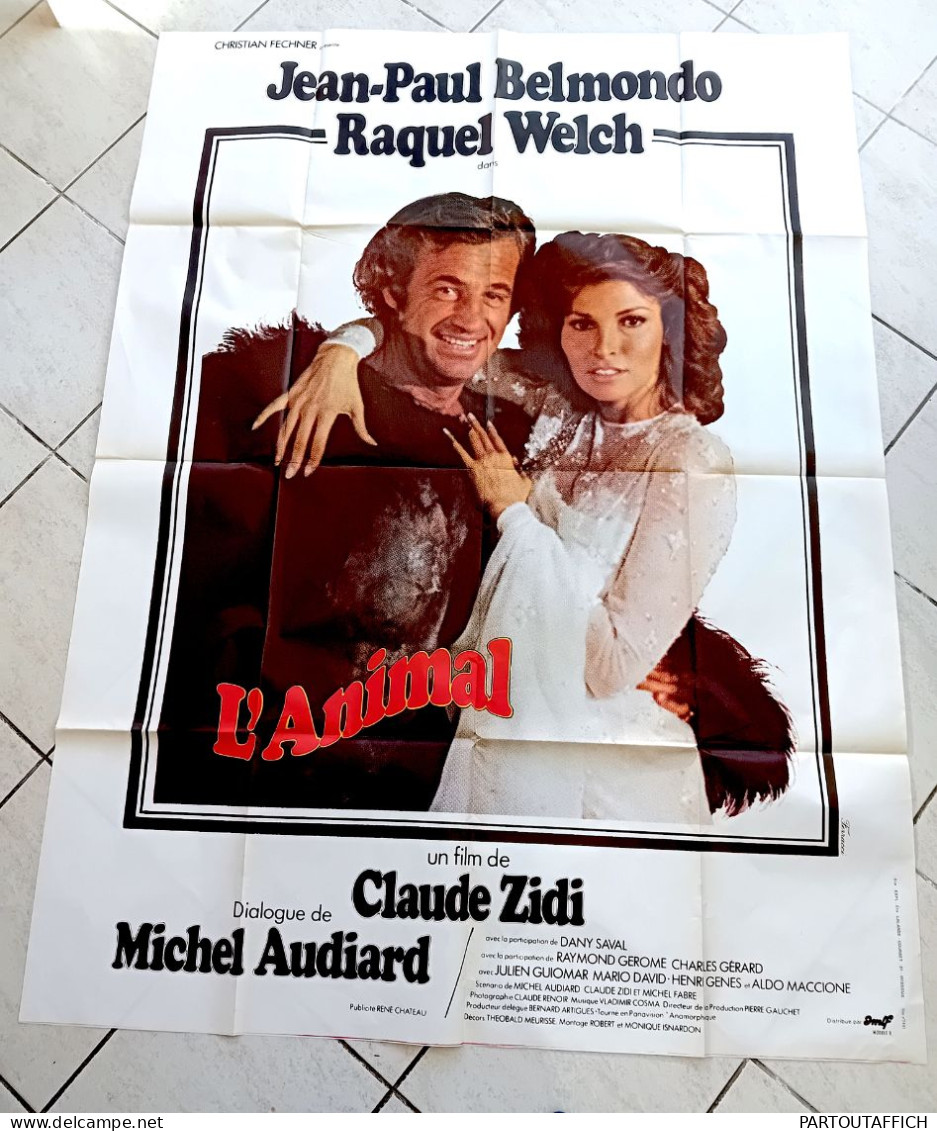 Affiche Ciné Orig L'ANIMAL BELMONDO Raquel WELCH Audiard Zidi Illu Ferracci 1977 120X160 - Plakate & Poster