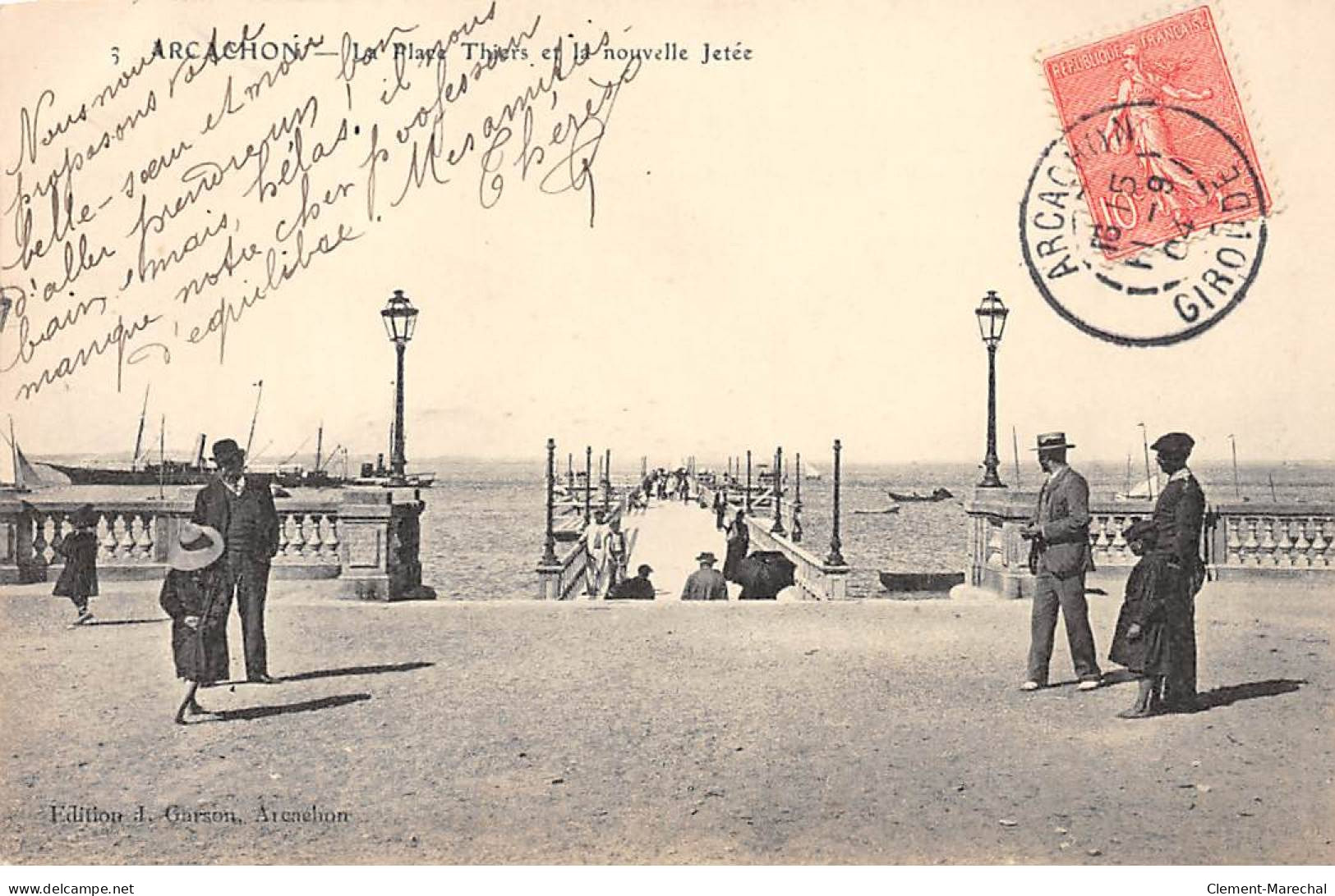 ARCACHON - La Place Thiers Et La Nouvelle Jetée - Très Bon état - Arcachon