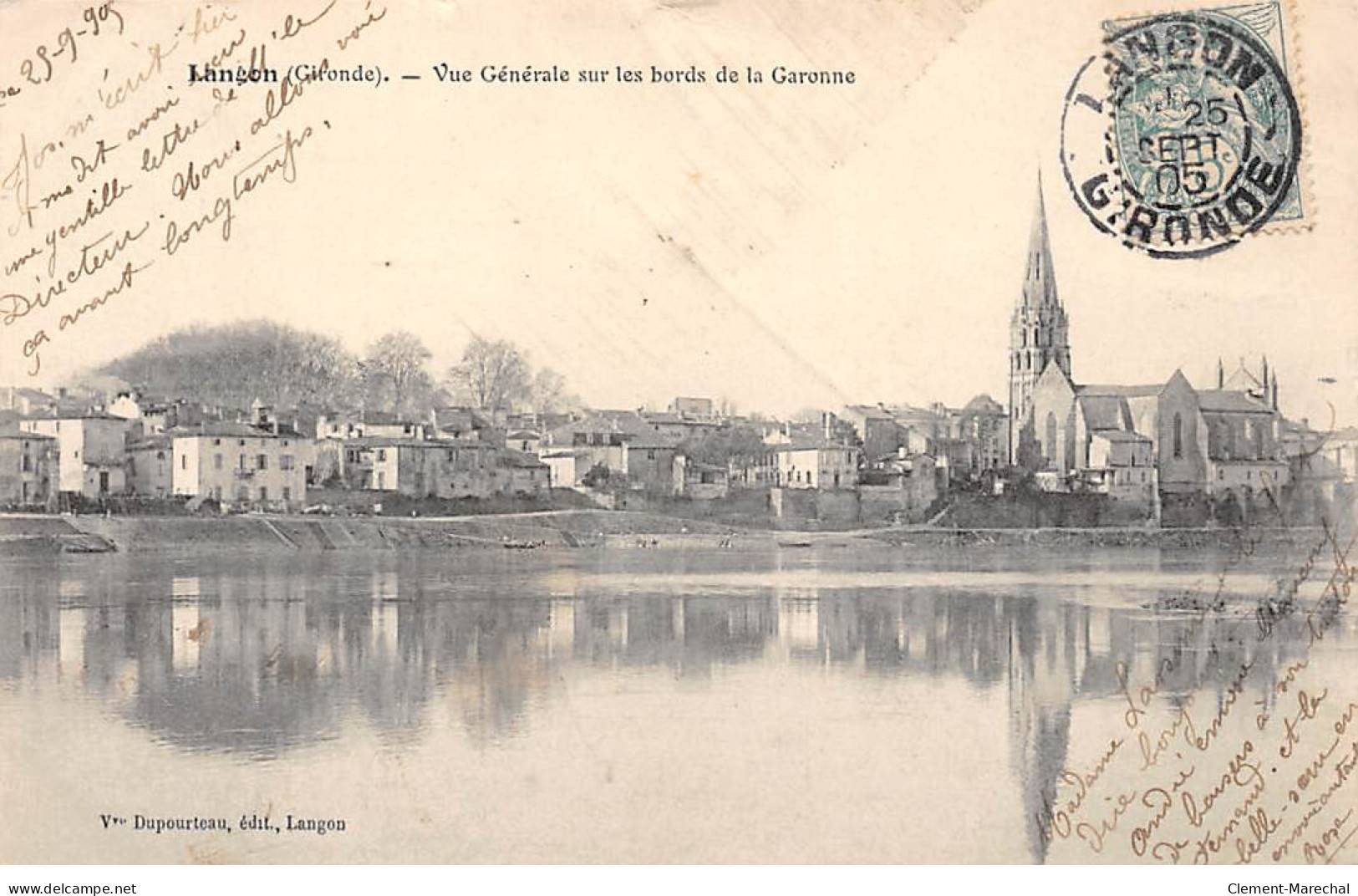 LANGON - Vue Générale Sur Les Bords De La Garonne - état - Langon