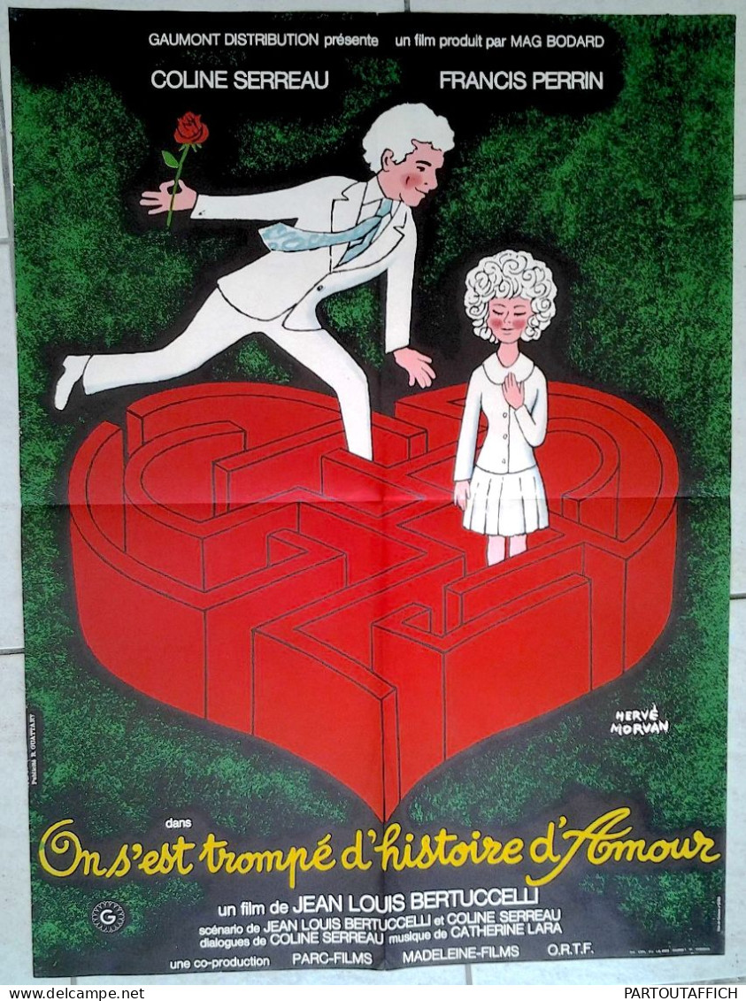 Affiche Ciné Orig ON S'EST TROMPE D'HISTOIRE D'AMOUR 40X60cm BERTUCCELLI Coline SERREAU Illu Morvan - Affiches & Posters