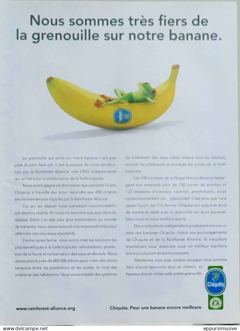 Publicité Papier  BANANE CHIQUITA Avril 2006 TS - Advertising