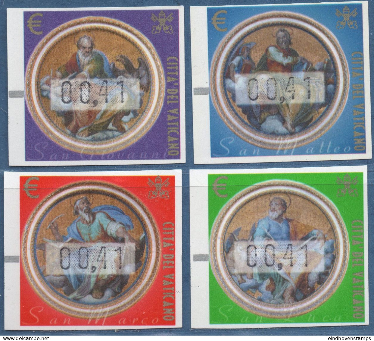 Vatican 2002 ATM-stamps 4 Values - Fluorescent MNH - Máquinas Franqueo (EMA)