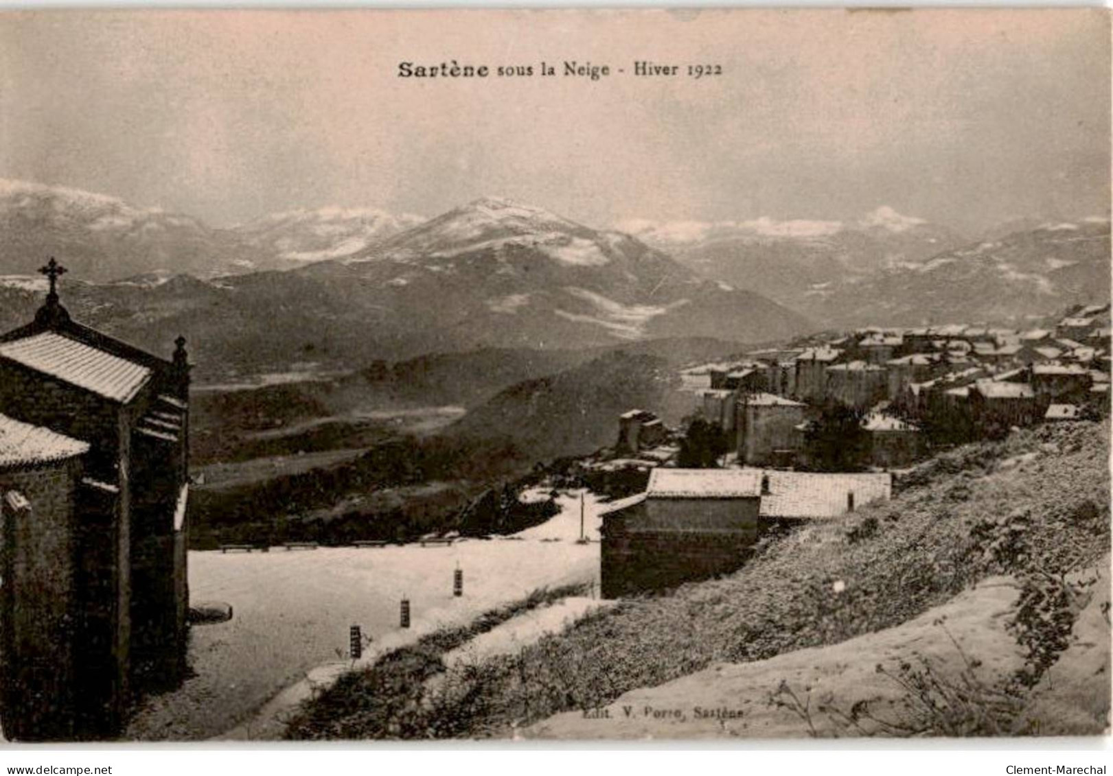 CORSE: Sartène, Sous La Neige Hiver 1922 - Très Bon état - Sartene