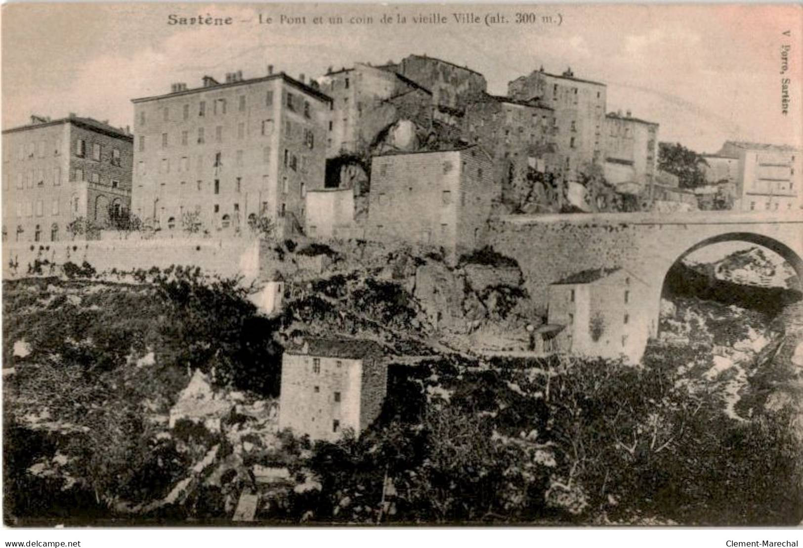 CORSE: Sartène, Le Pont Et Un Coin De La Vieille Ville - Très Bon état - Sartene