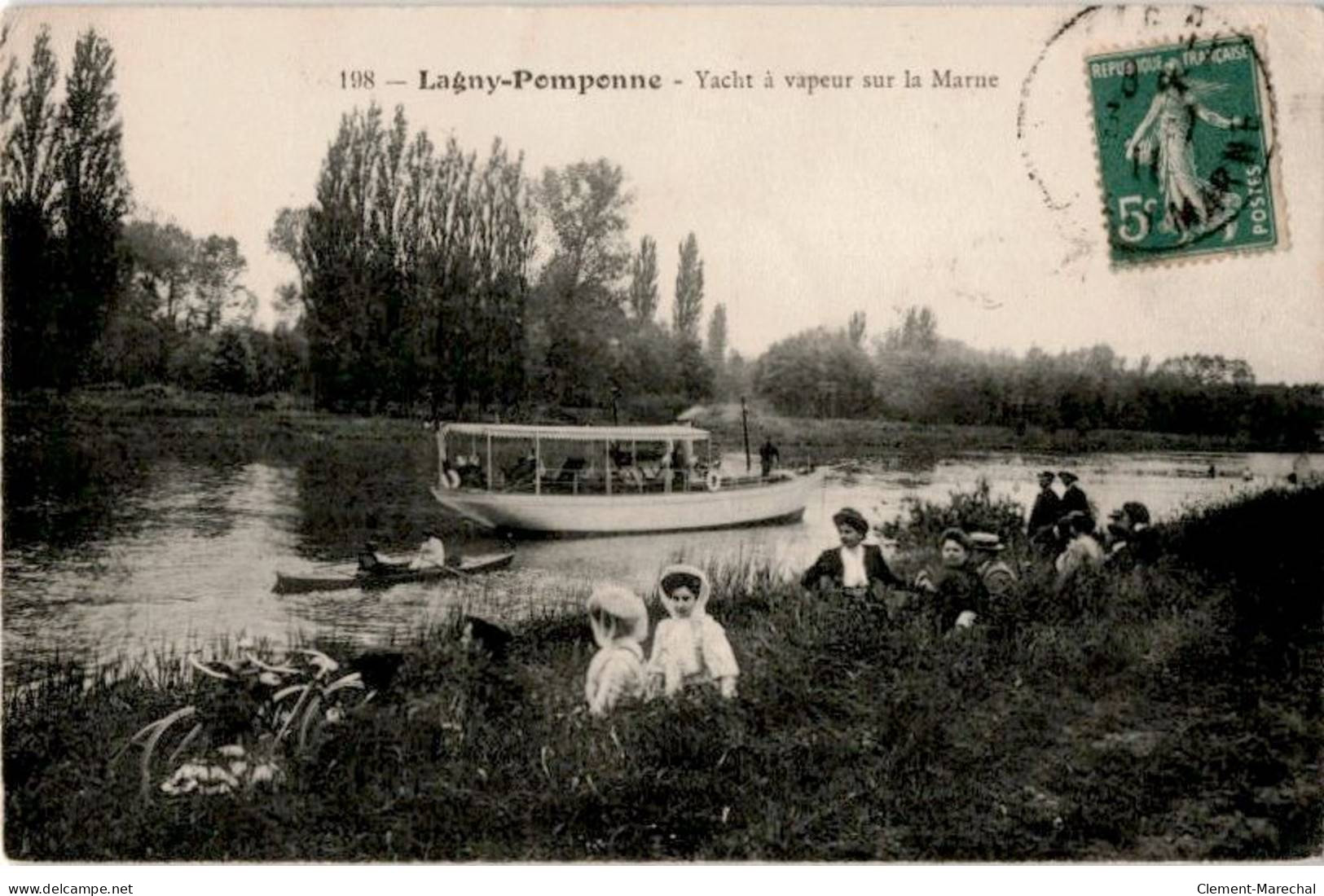 LAGNY: Pomponne Yacht à Vapeur Sur La Marne - état - Lagny Sur Marne