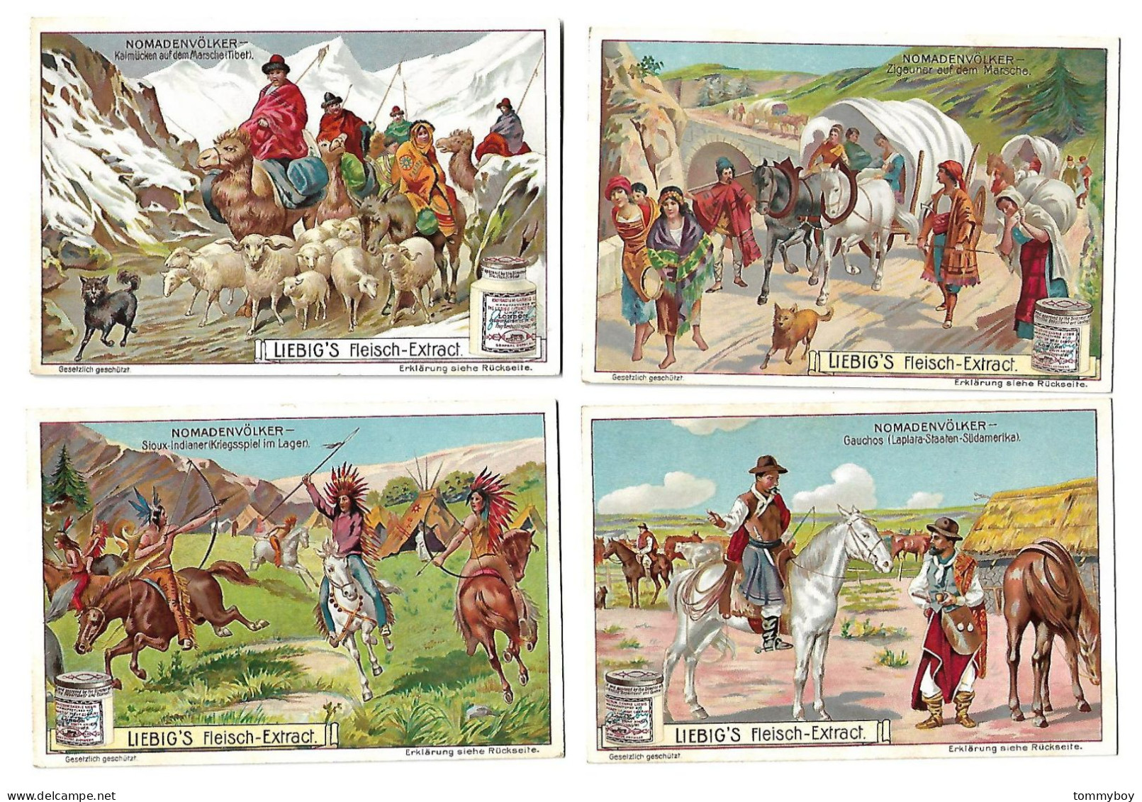 S 746, Liebig 6 Cards, Nomadenvölker (German)  (ref B19) - Liebig