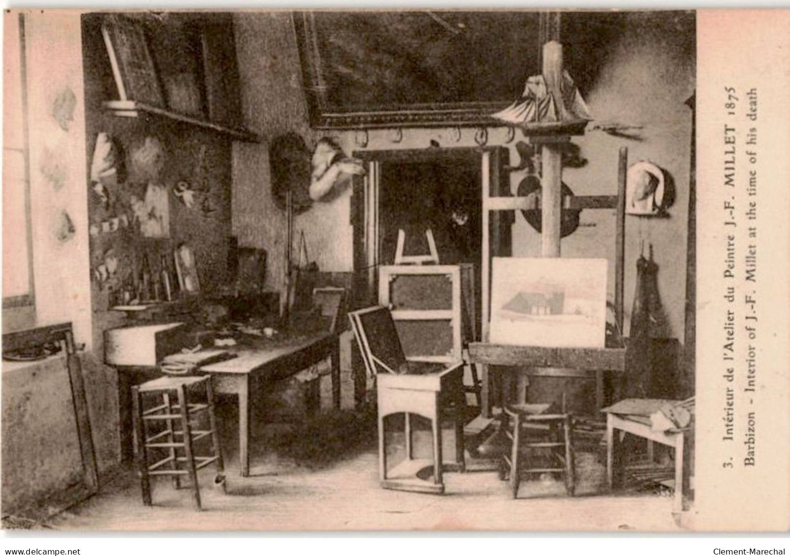 BARBIZON: Intérieur De L'atelier Du Peintre J.F. Millet 1875 - Très Bon état - Barbizon