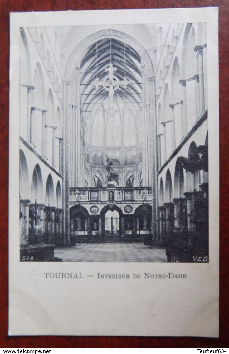 Cpa Tournai : Intérieur église Notre-Dame - Leuze 1903 - Doornik