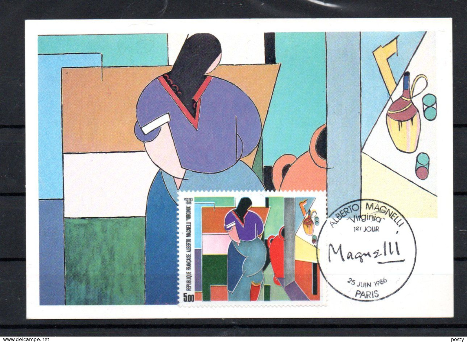 CARTE MAXIMUM - ALBERTO MAGNELLI - VIRGINIA - EDITO 25/06/86 A PARIS - - 1980-1989