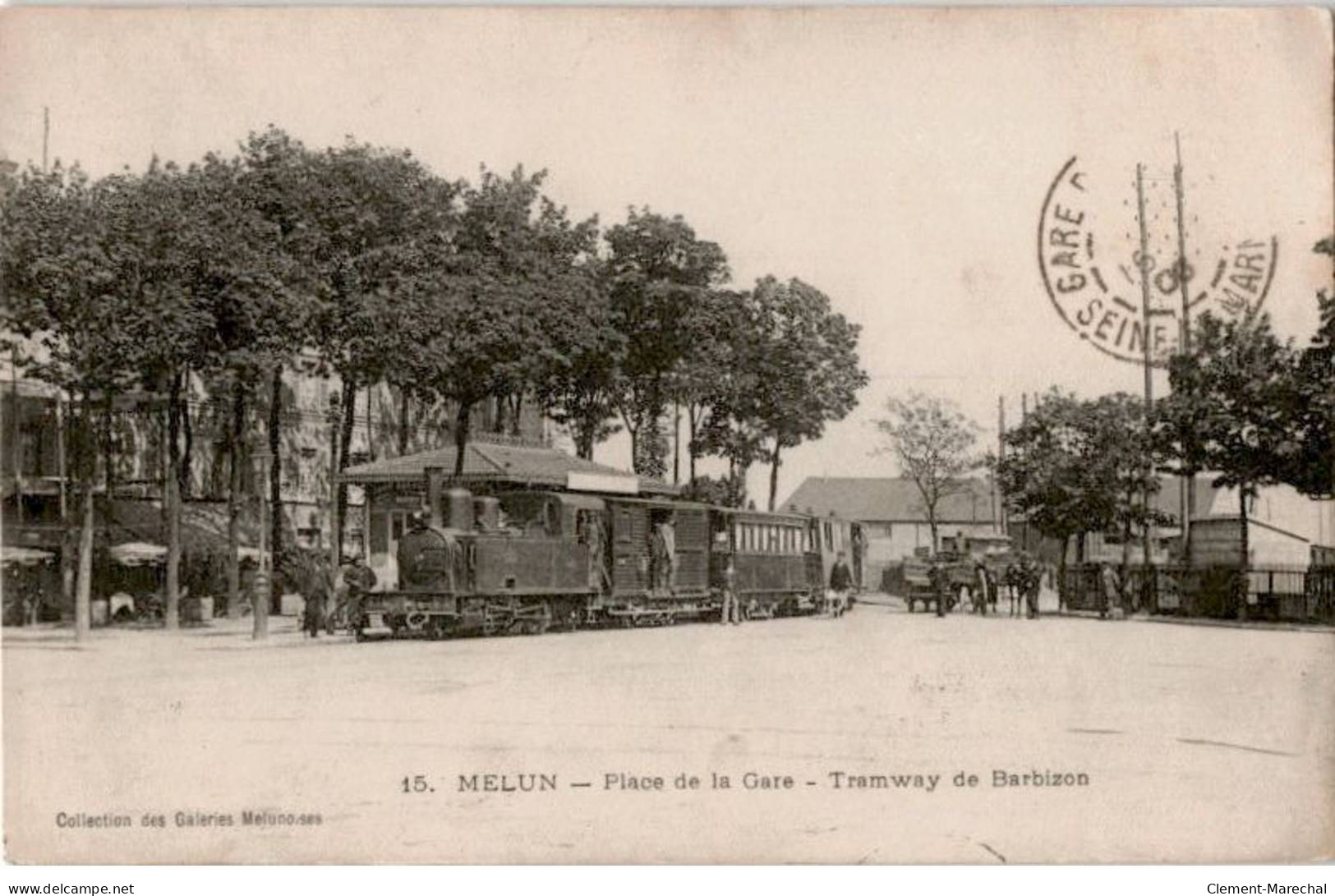 MELUN: Place De La Gare, Tramway De Barbizon - Très Bon état - Melun
