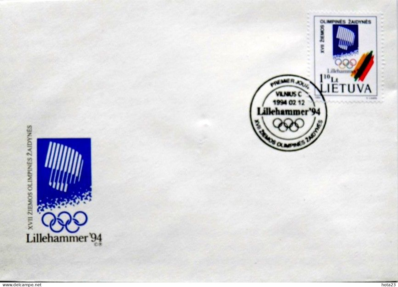 (!) 1994 Lillehammer Olympic Winter Games - LITHUANIA - Norway - N° 477 FDC - Lithuania