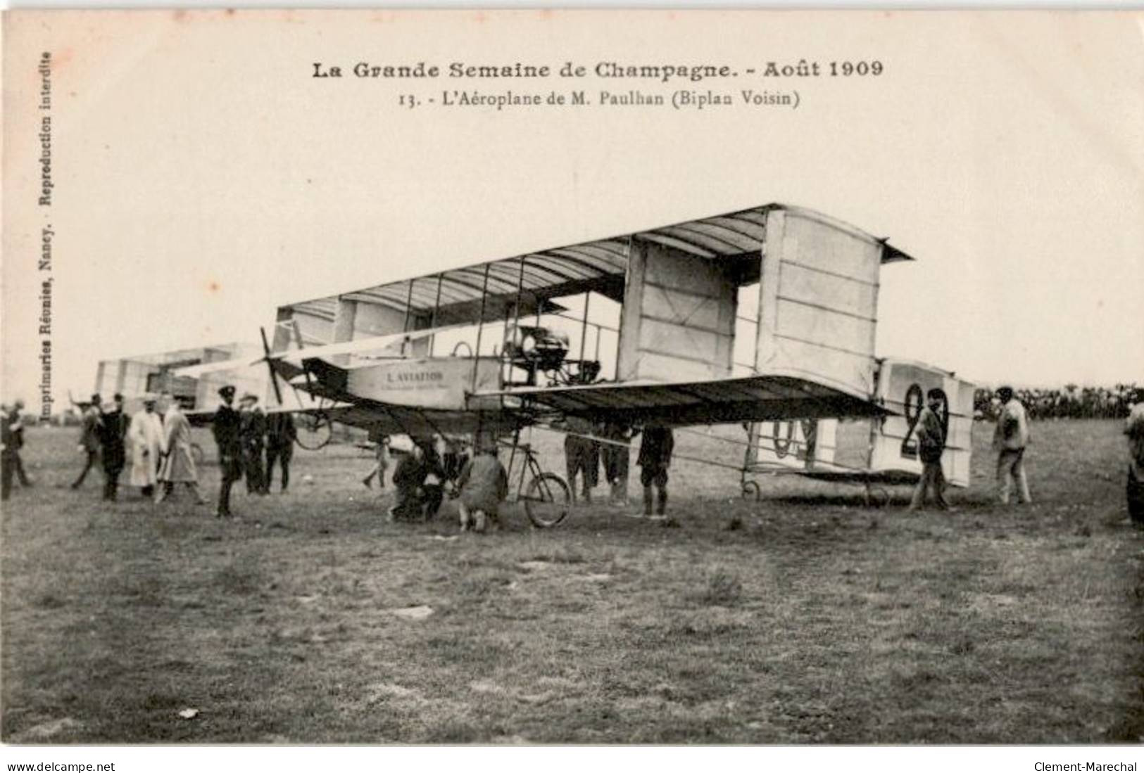 AVIATION : La Grande Semaine De Champagne Août 1909 L'aéroplane De M. Paulhan (biplan Voisin) - Très Bon état - ....-1914: Precursores