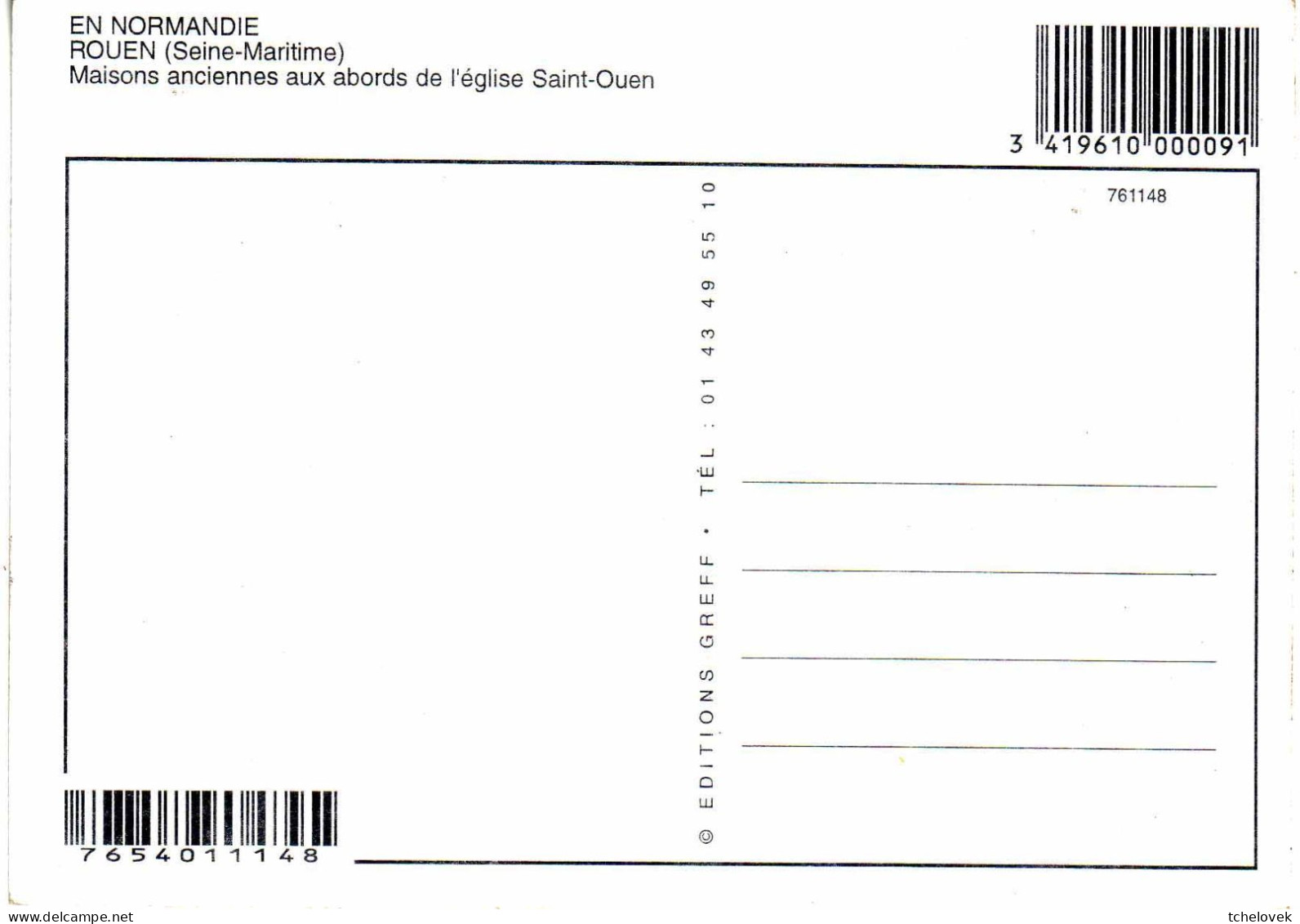 (76). SM. Rouen. 761148 Maisons abord de l'eglise St Ouen & 761078 Rue du gros Horloge & maisons a pan de bois & 18069