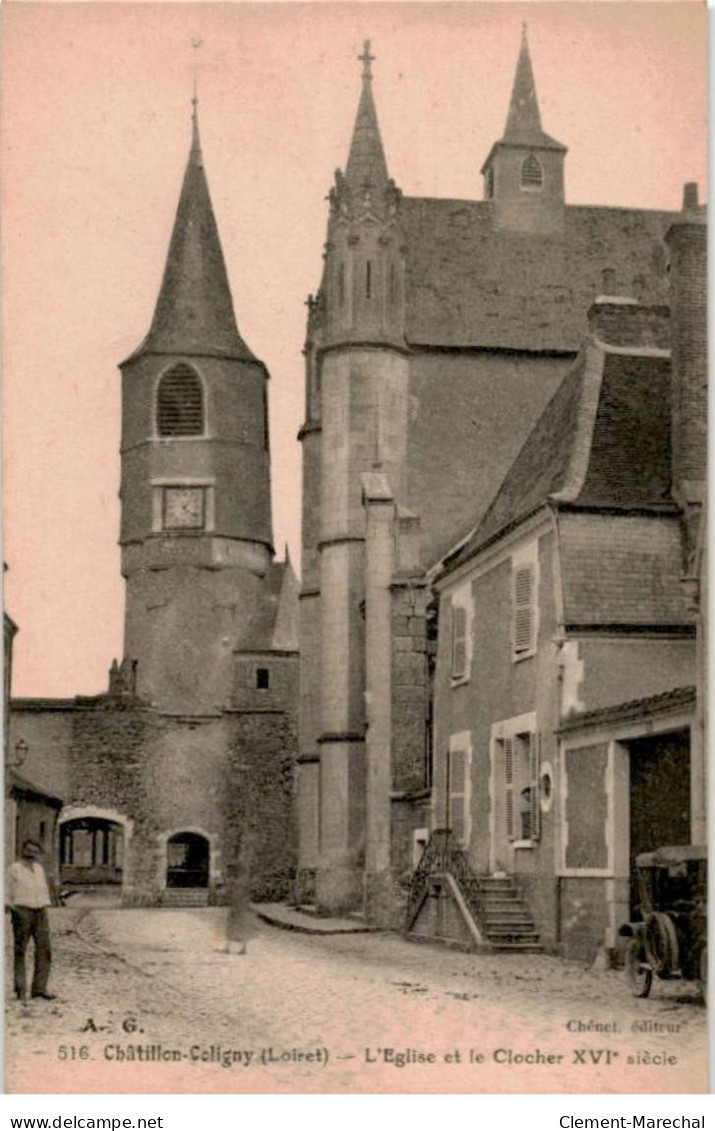 CHATILLON-COLIGNY: L'église Et Le Clocher XVIe Siècle - Très Bon état - Chatillon Coligny