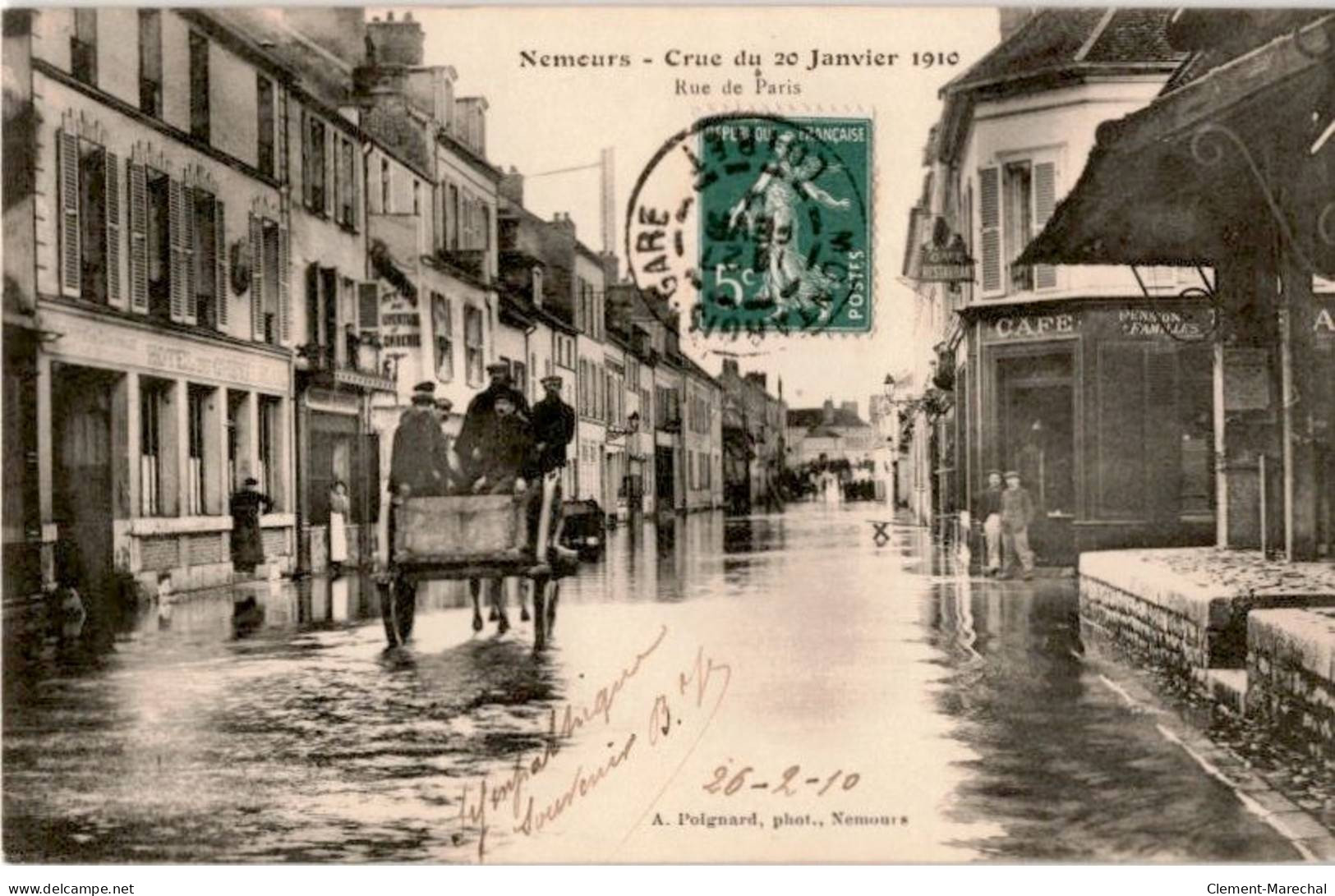 NEMOURS: Crue Du 20 Janvier 1910 Rue De Paris - Très Bon état - Nemours