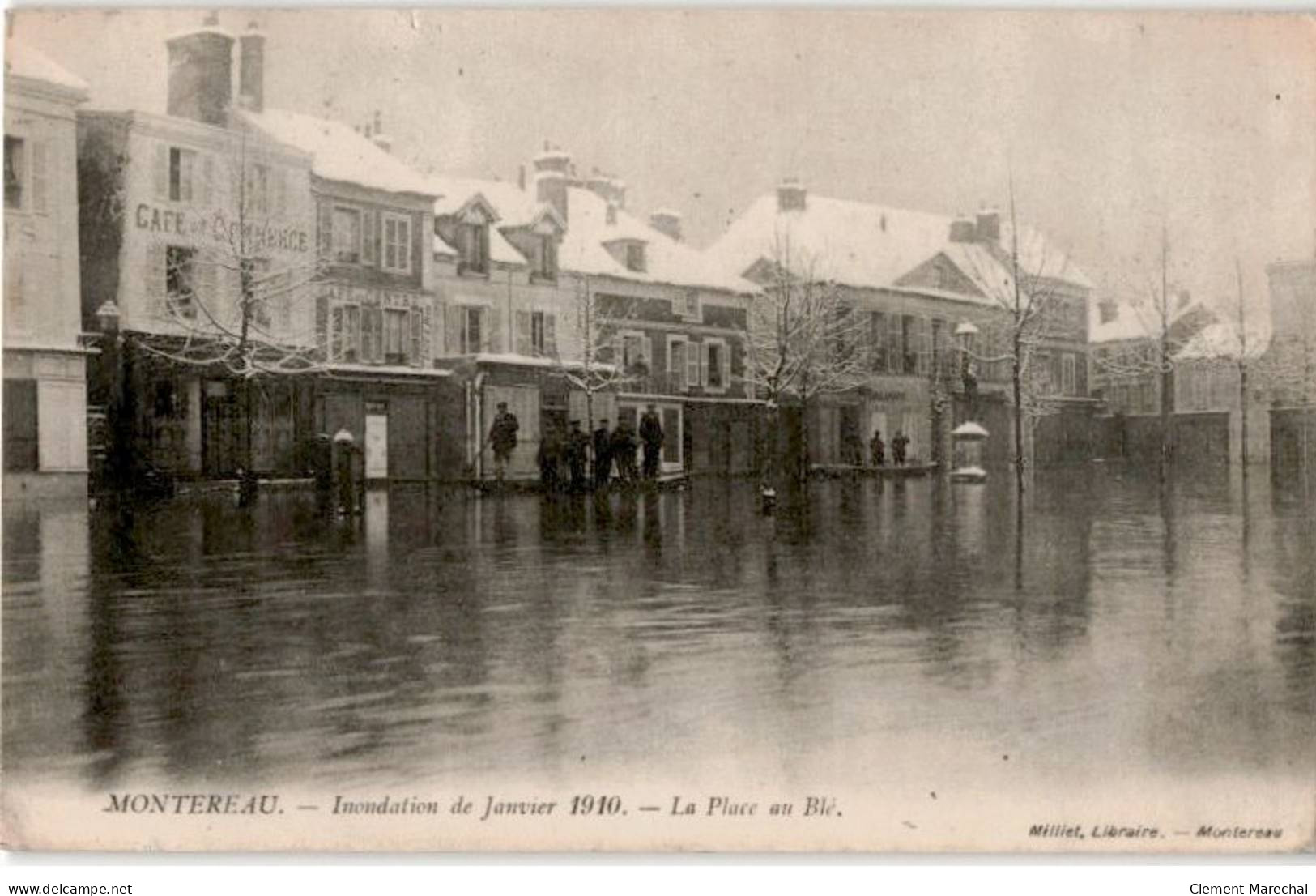MONTEREAU: Inondation De Janvier 1910, La Place Au Blé - Très Bon état - Montereau