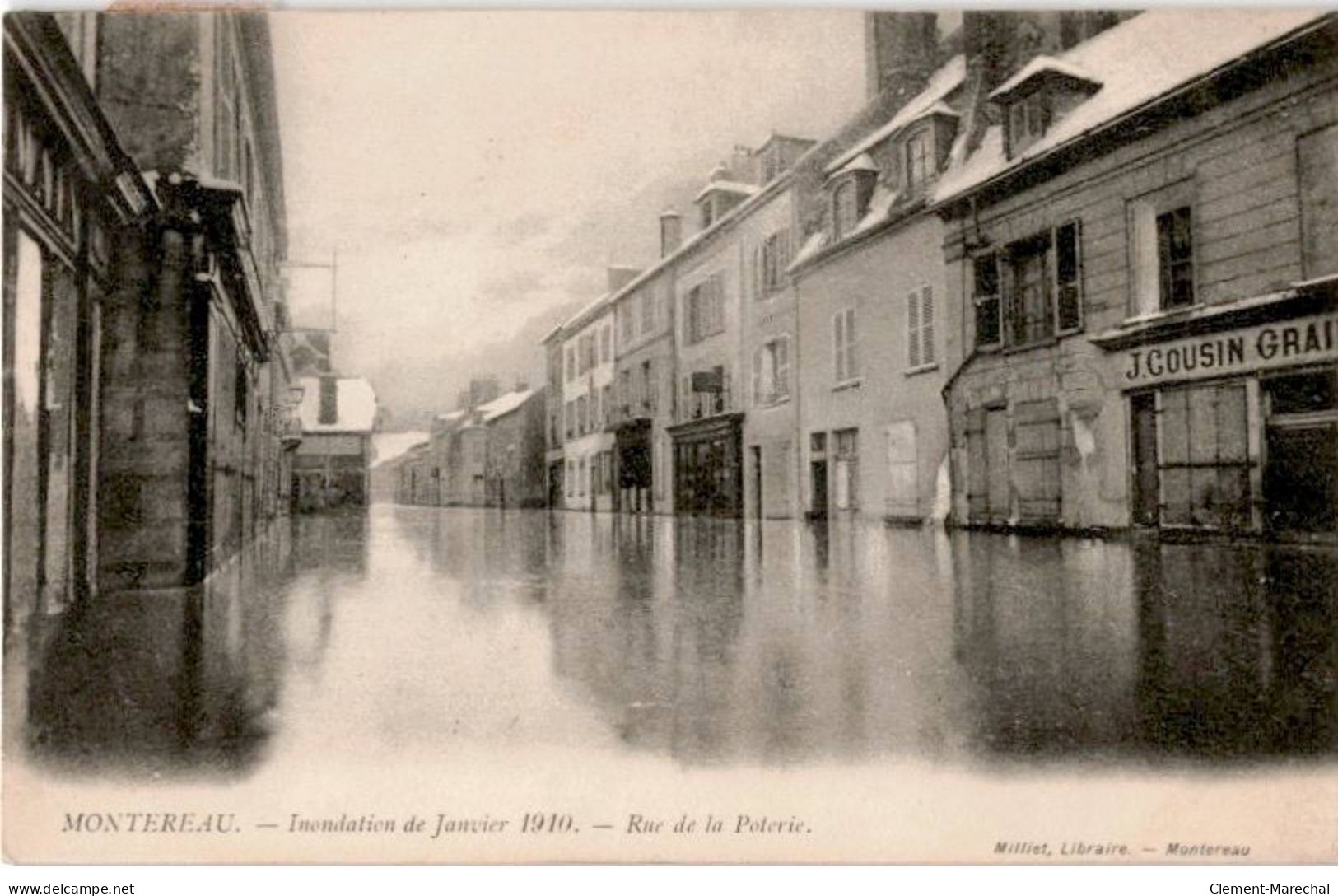 MONTEREAU: Inondation De Janvier 1910, Rue De La Poterie - Très Bon état - Montereau