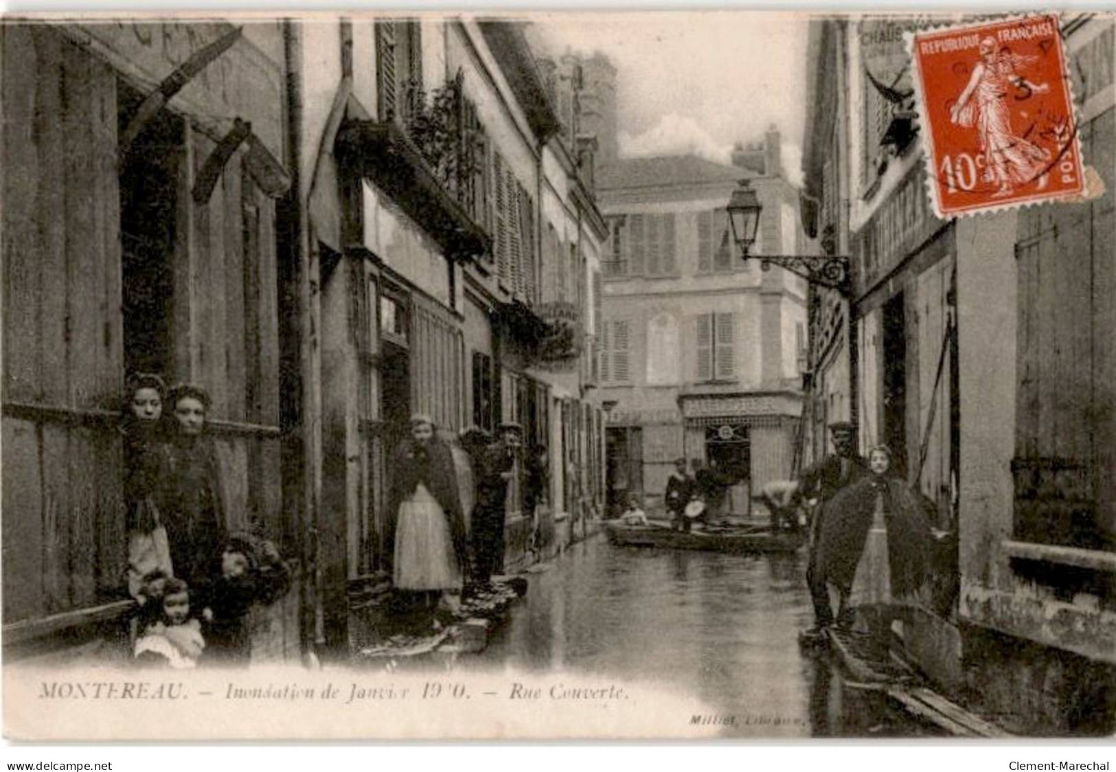 MONTEREAU: Inondation De Janvier, Rue Couverte - Très Bon état - Montereau