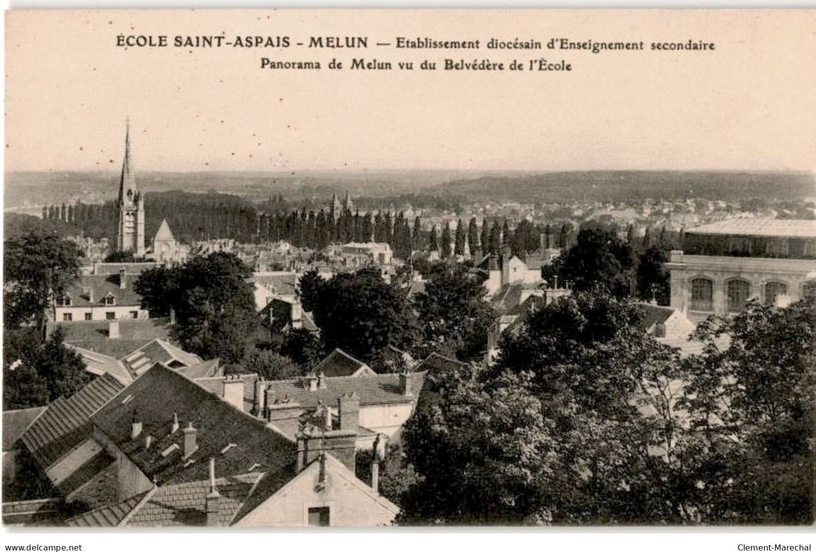 MELUN: école Saint-aspais établissement Diocésain D'enseignement Secondaire, Panorama - Très Bon état - Melun