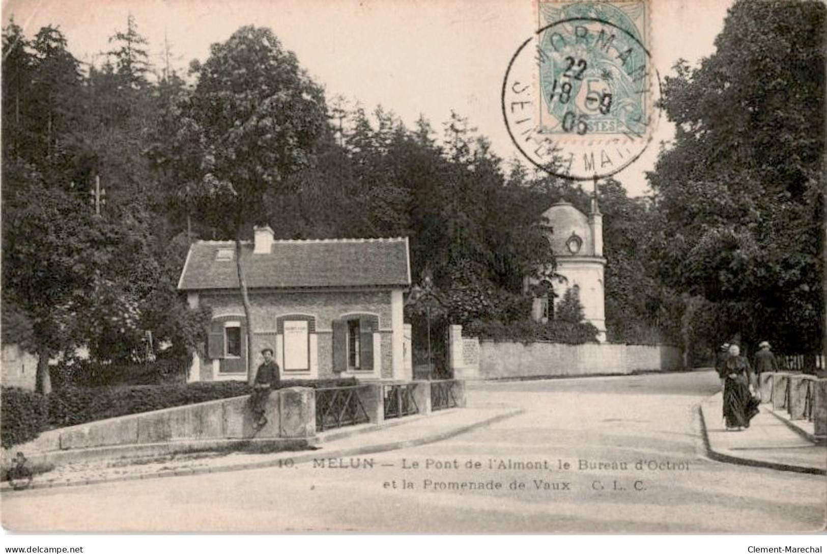 MELUN: Le Pont De L'almont Le Bureau D'octroi Et La Proenade De Vaux - état - Melun