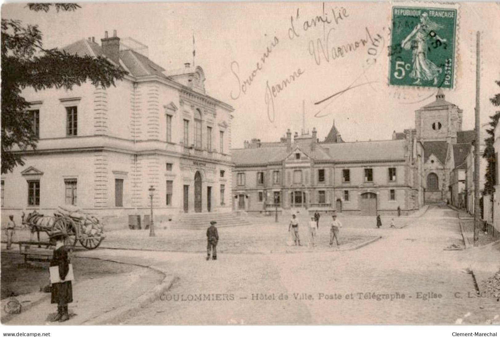 COULOMMIERS: Hôtel De Ville, Poste Et Télégraphe, église - Très Bon état - Coulommiers
