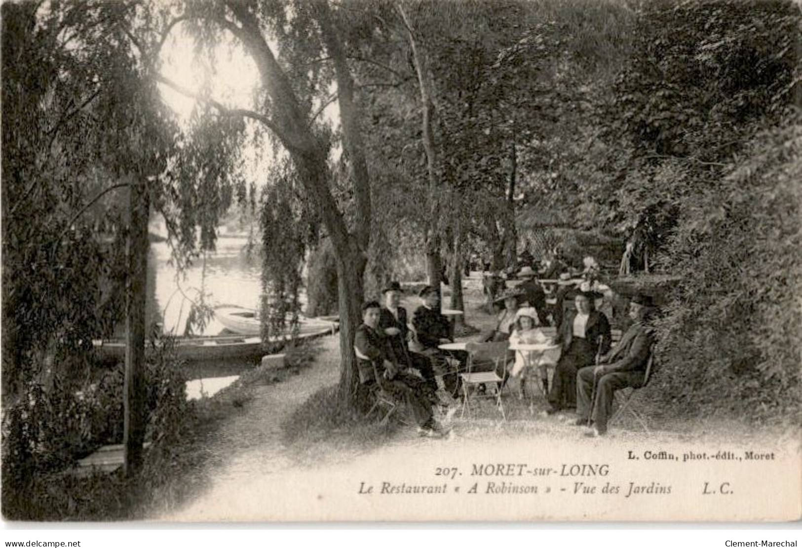 MORET-sur-LOING: Le Restaurant "a Robinson" Vue Des Jardins - Très Bon état - Moret Sur Loing