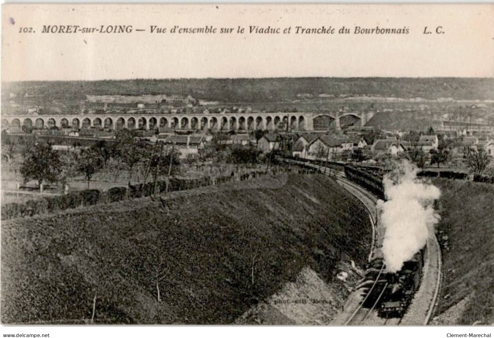 MORET-sur-LOING: Vue D'ensemble Sur Le Viaduc Et Tranchée Du Bourbonnais - Très Bon état - Moret Sur Loing