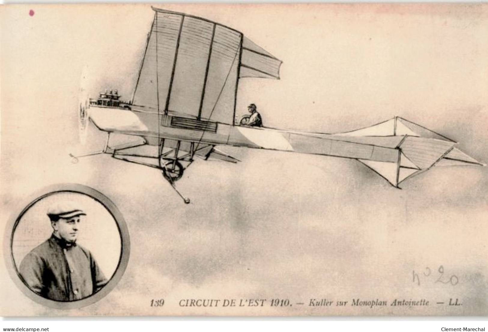 AVIATION: Circuit De L'est 1910 Kuller Sur Monoplan Antoinette - Très Bon état - ....-1914: Precursors