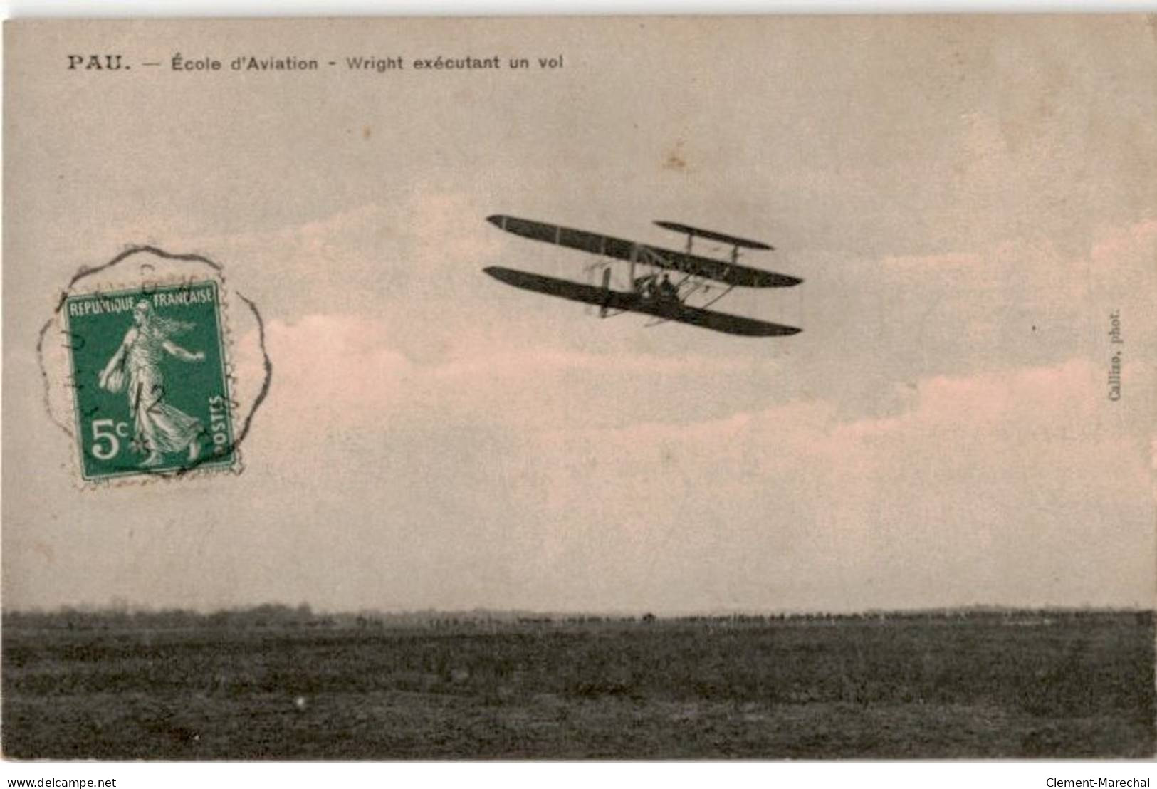 AVIATION: Pau, école D'aviation Wright Exécutant Un Vol - Très Bon état - ....-1914: Voorlopers