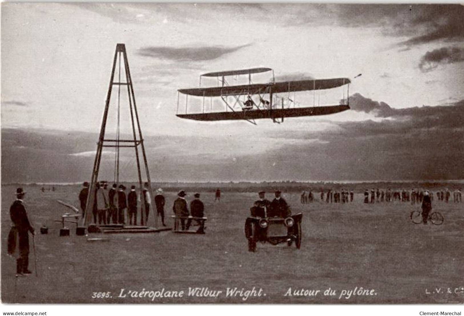 AVIATION: L'aéroplane Wilbur Wright Autour Du Pylône - Très Bon état - ....-1914: Precursors