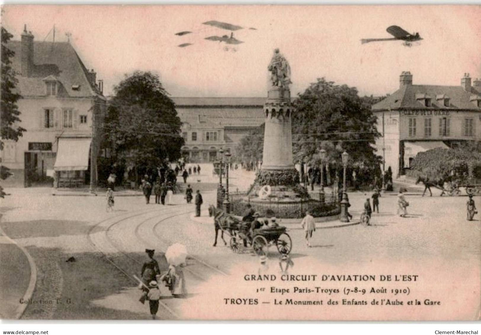 AVIATION: Troyes Le Monument Des Enfants De L'aube Et La Gare - Très Bon état - ....-1914: Precursors