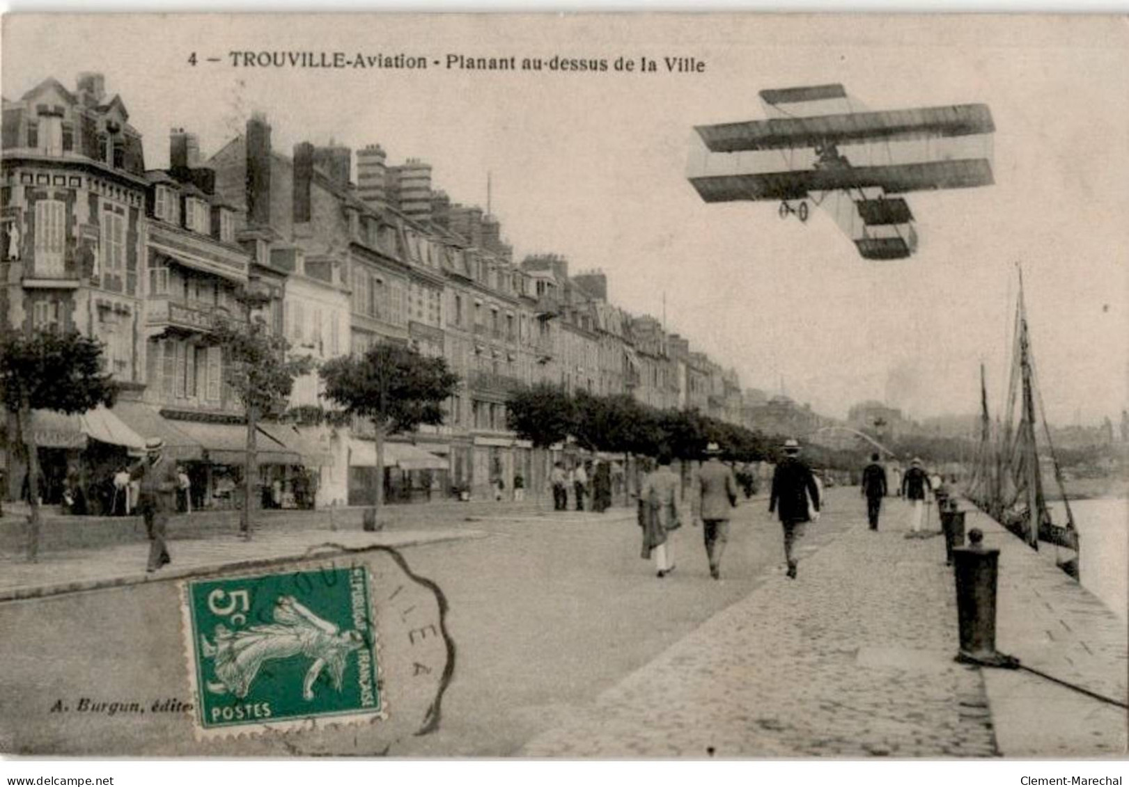 AVIATION: Trouville-aviation Planant Au-dessous De La Ville - Très Bon état - ....-1914: Voorlopers
